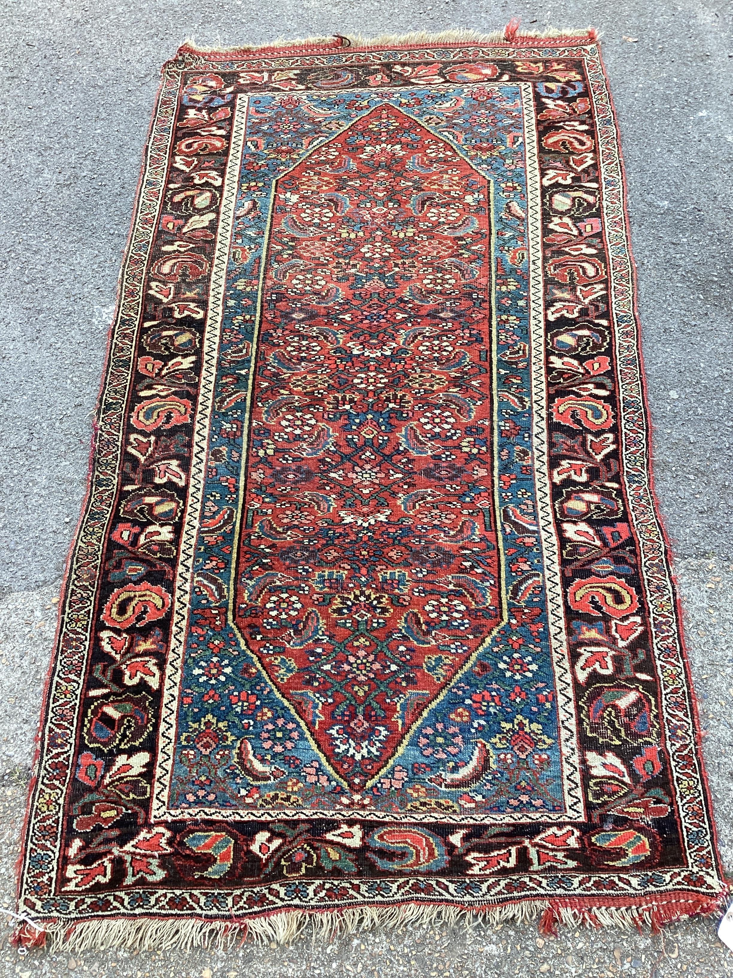 An antique North West Persian Baidjar red ground rug, 191 x 108cm